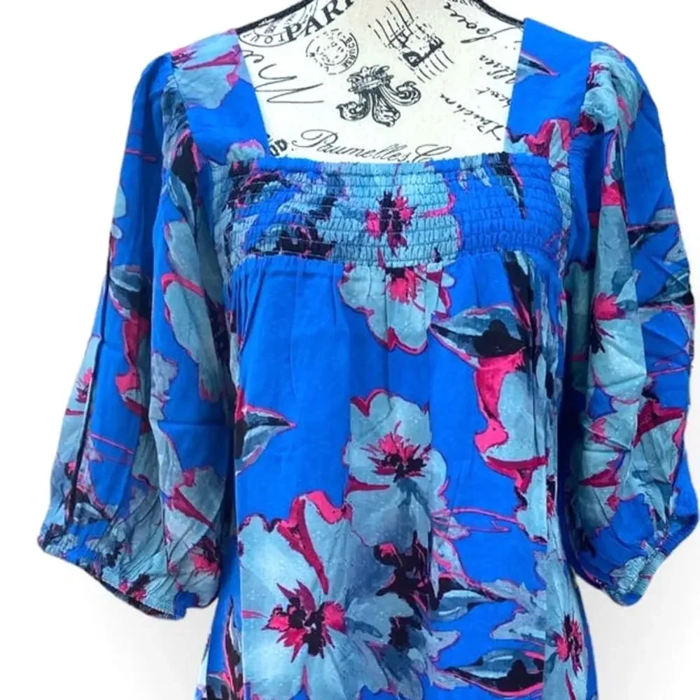 Band of the free Soria Dress Floral Blue Medium NWT - Picture 3 of 8